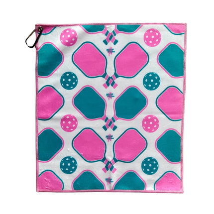 Pickleball Microfiber/Cotton Sports Towels Green/Pink Combos