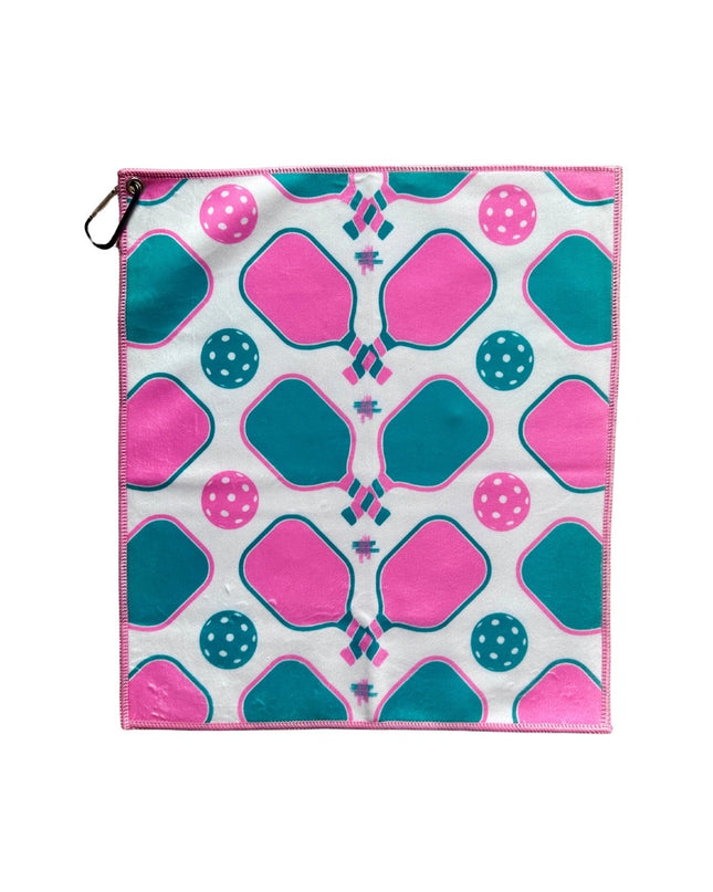 Pickleball Microfiber/Cotton Sports Towels Green/Pink Combos