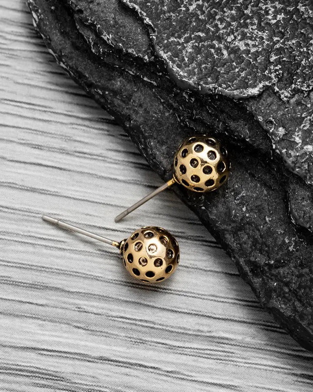 Gold Pickleball Stud Earrings