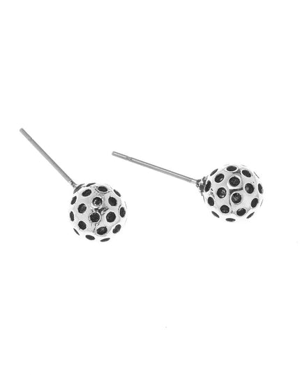 Silver Pickleball Stud Earrings