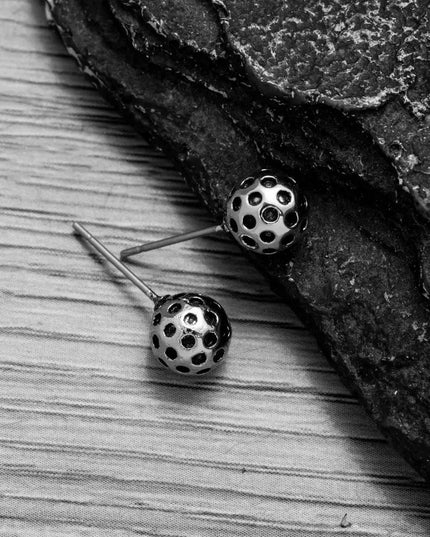 Silver Pickleball Stud Earrings