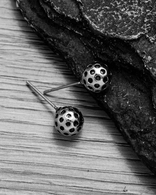 Silver Pickleball Stud Earrings