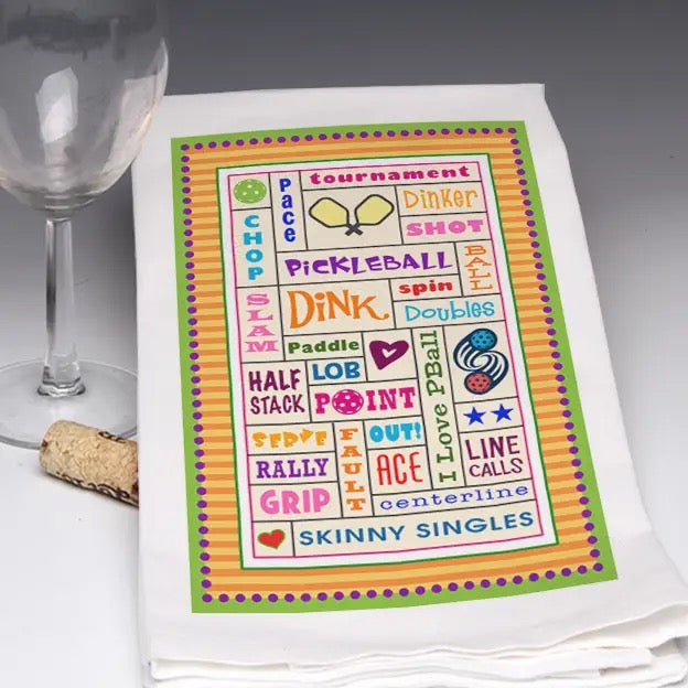 Pickleball Word Art Bar Towel