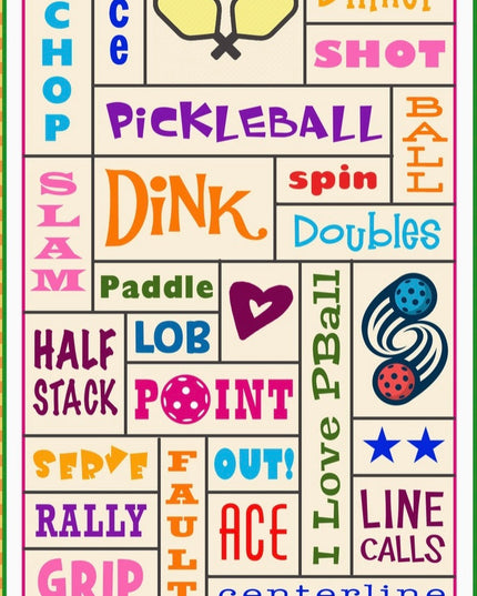 Pickleball Word Art Cutting Board