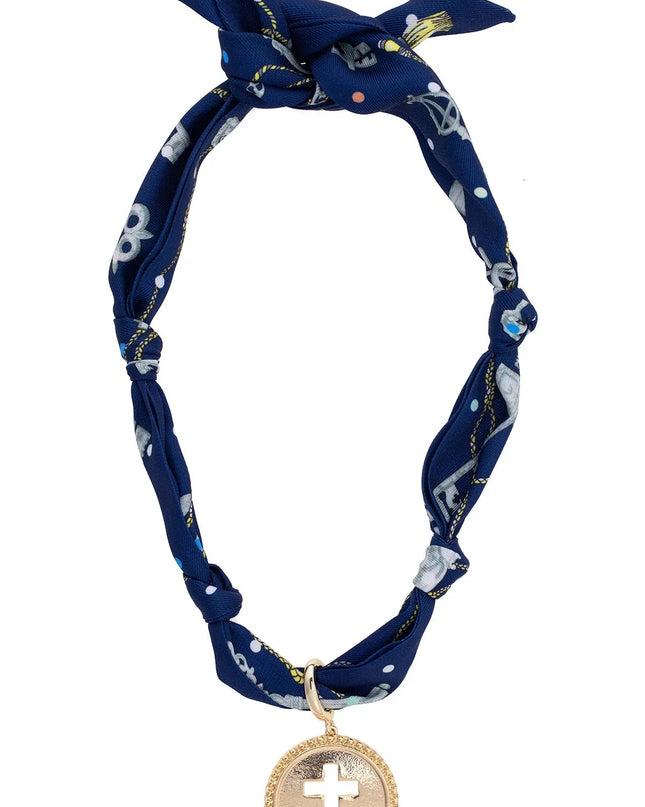 Elodie Cross Coin Scarf Necklace