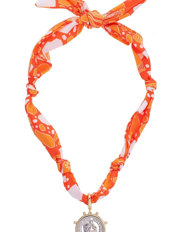 Lydia Studded Coin Scarf Necklace