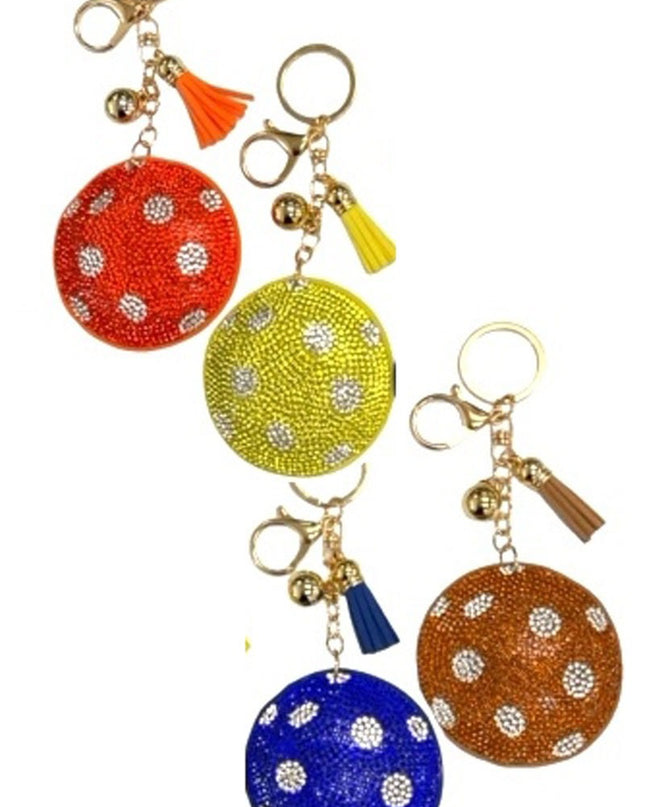 Crystal Pickleball Puffy Keychain