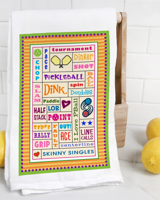 Pickleball Word Art Bar Towel