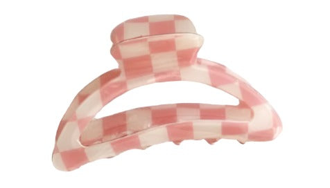 Half-Moon Checkered Hair Claws