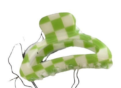 Half-Moon Checkered Hair Claws
