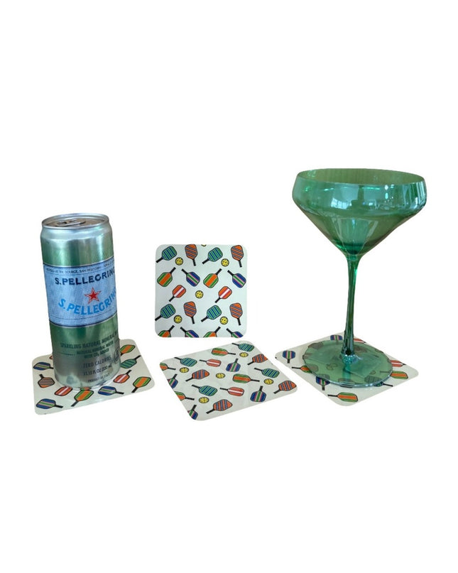 Pickleball Patterned Coaster Set of 4