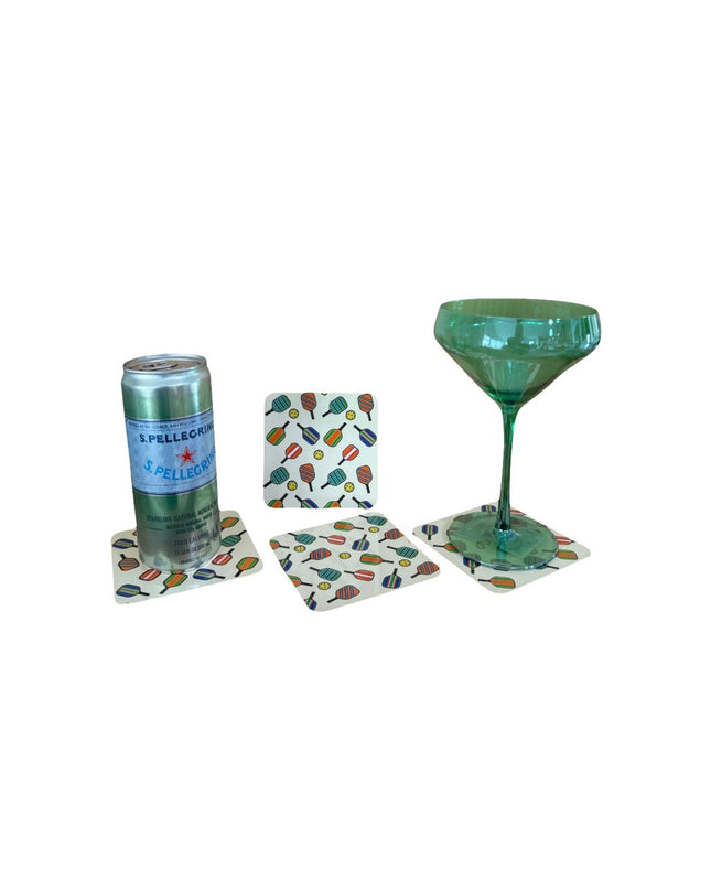 Pickleball Patterned Coaster Set of 4