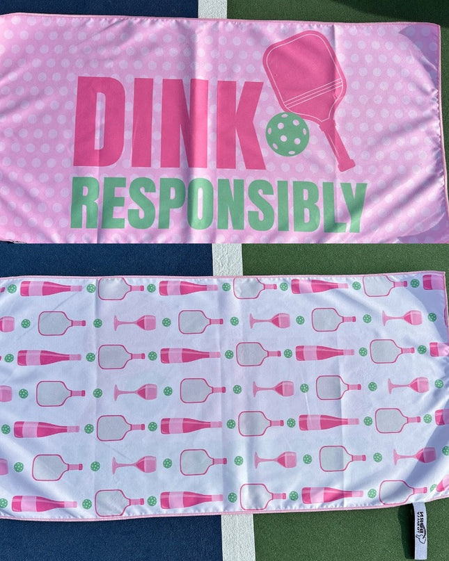 Dink Responsibly  Double-Sided Microfiber Sport Towel