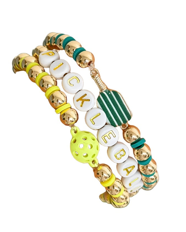 Pickleball Stretch Bracelet Sets