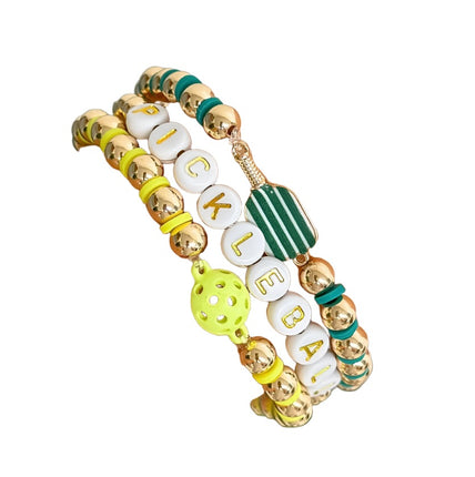 Pickleball Stretch Bracelet Sets