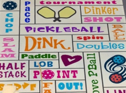 Pickleball Word Art - Drinks then Dinks Bag