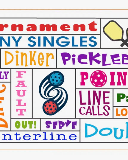 Pickleball Word Art Zip Pouch