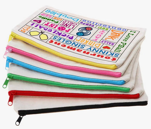 Pickleball Word Art Zip Pouch