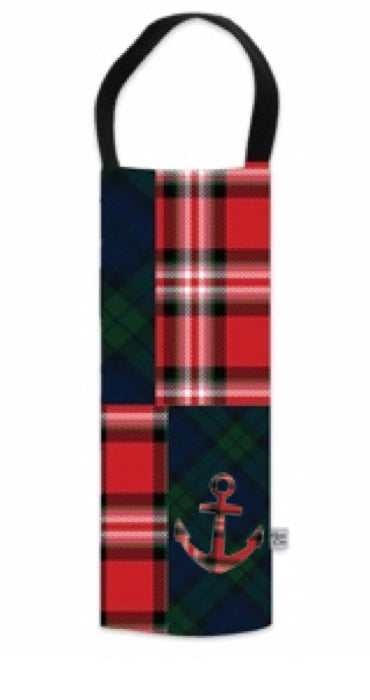 Plaid Anchor Wine Totes