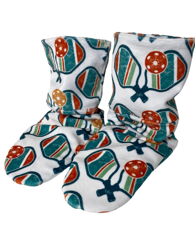 Heatable Luxury Spa Booties - Lux White Pickleball Paddles