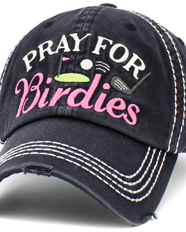 PRAY FOR BIRDIES WASHED VINTAGE BALLCAP