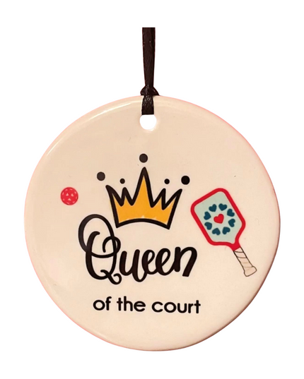 Love Heart Pickleball Ornament