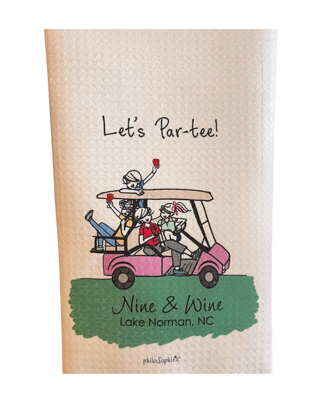 Lake Norman Golf Waffle Bar Towel - Nine & Wine Towel