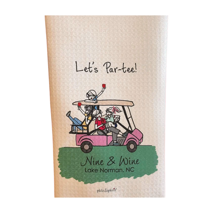 Lake Norman Golf Waffle Bar Towel - Nine & Wine Towel