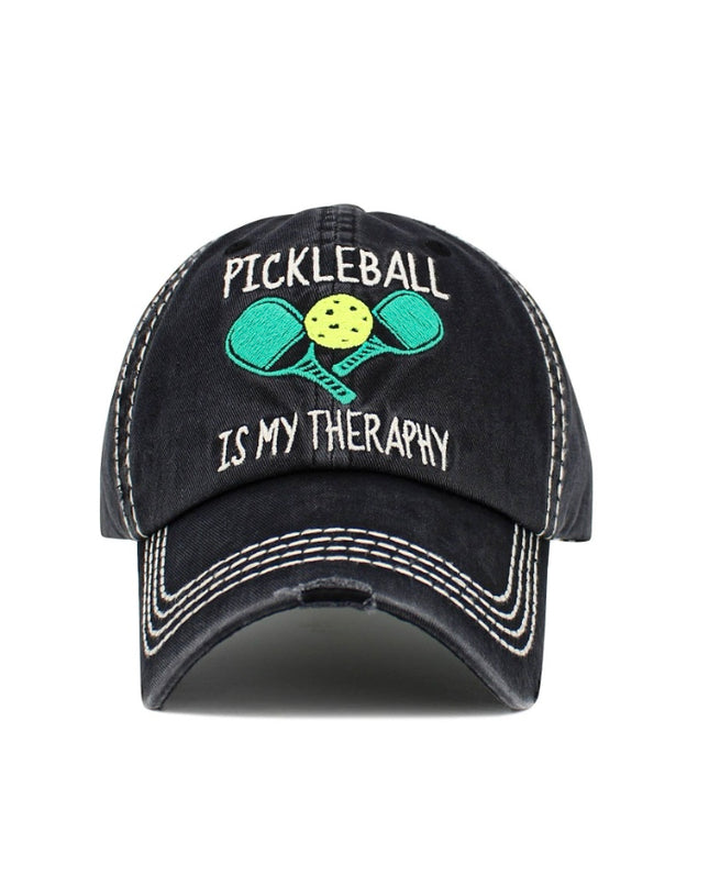 Pickleball Therapy Washed Vintage Ballcap