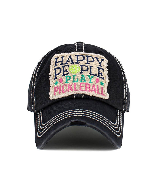 HAPPY PEOPLE PLAY PICKLEBALL Vintage Baseball Cap