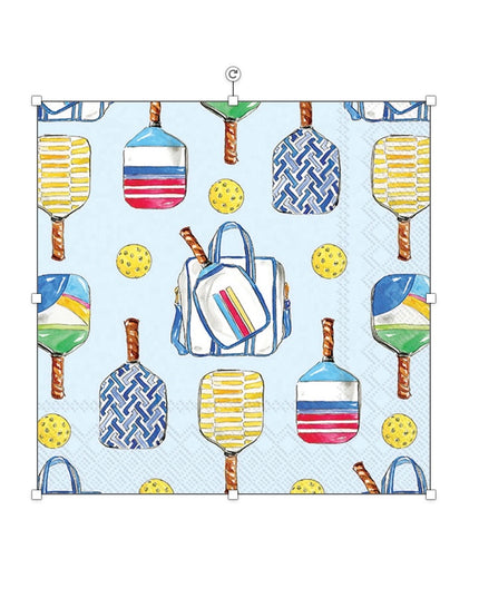 Paper Cocktail Napkins 20ct Pickleball Allover Rosanne Beck