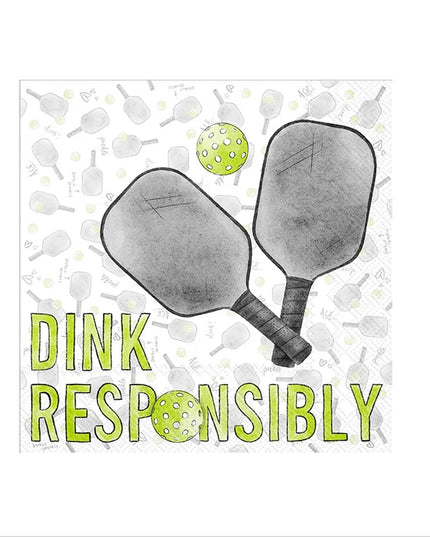 Paper Cocktail Napkin Pack/20 Dink Responsibly - Pickleball