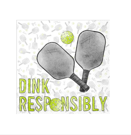 Paper Cocktail Napkin Pack/20 Dink Responsibly - Pickleball