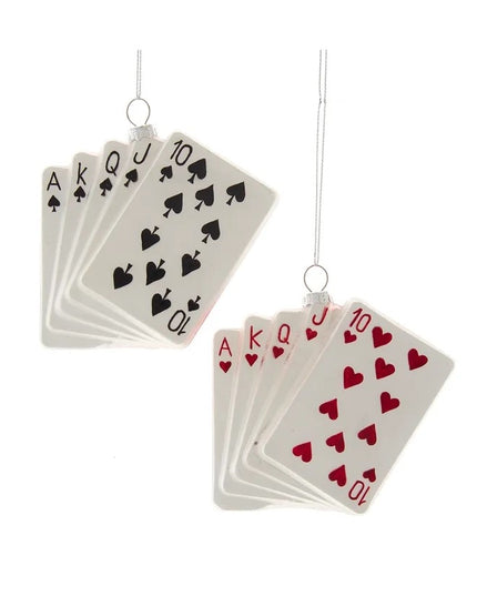 Kurt Adler Glass Playing Cards Ornament