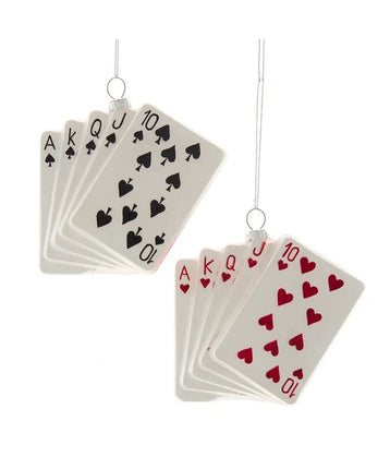 Kurt Adler Glass Playing Cards Ornament