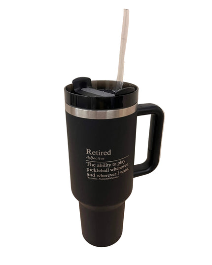 Pickleball Retired 40 Oz. Handled Tumbler With Straw