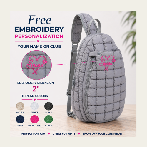 Free Embroidery! Match Point - Quilted Puffer Pickleball-Paddle Tennis Sling