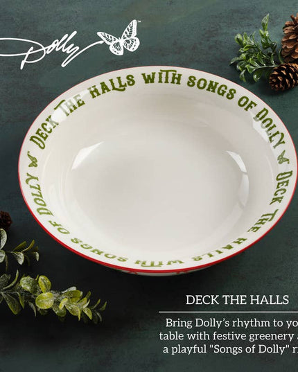 Dolly Parton Hldy Toile 10.5In Serve Bowl Brown Box Pkg