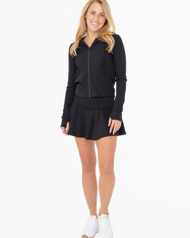 Ribbed Foldover Waist Lounge Skort