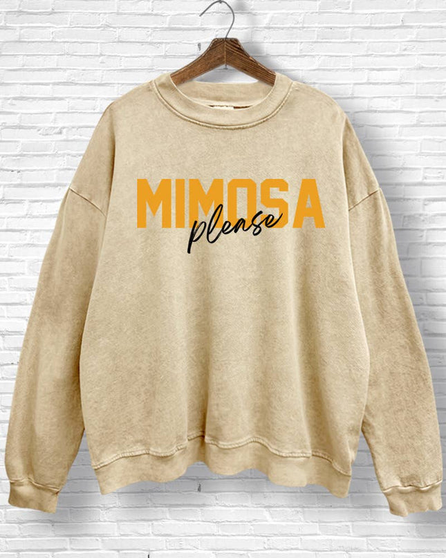 MIMOSA PLEASE GRAPHIC MINERAL SWEATSHIRT