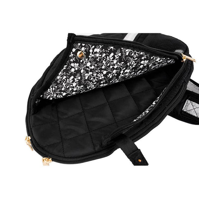 Pickleball Bag Black w/White/Silver Stripe