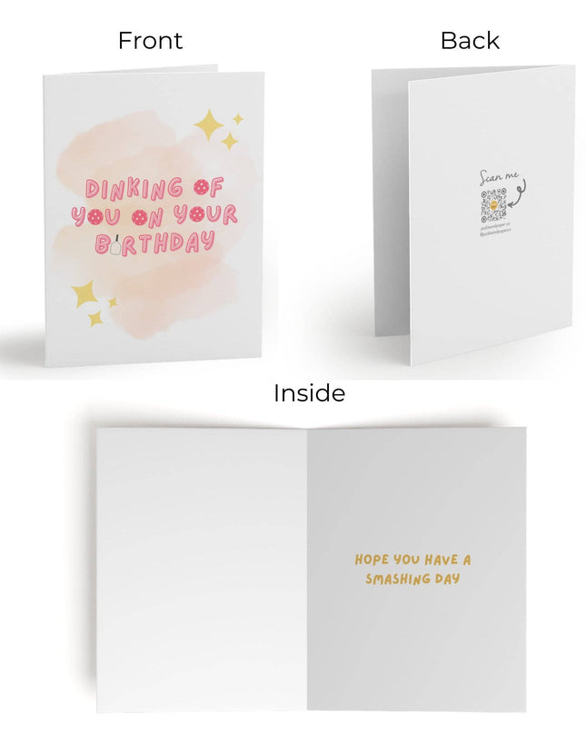 Dinking of You on Your Birthday Pickleball Greeting Card