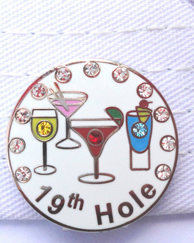 19th Hole w/ Crystals Ball Marker