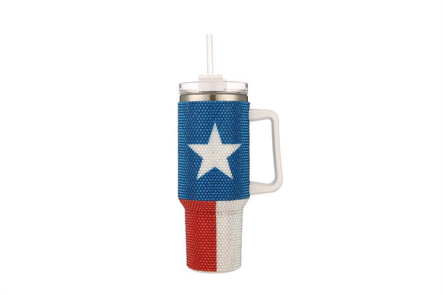 Rhinestone Flag 40 oz Tumbler