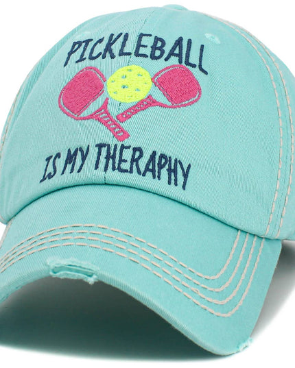 Pickleball Therapy Washed Vintage Ballcap