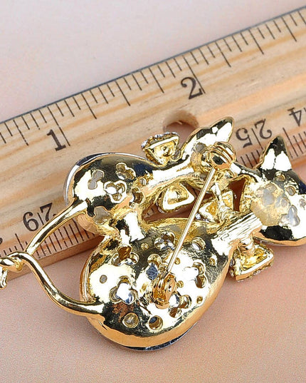 Light Smoked Topaz Kitty Cat Animal Brooch Pin