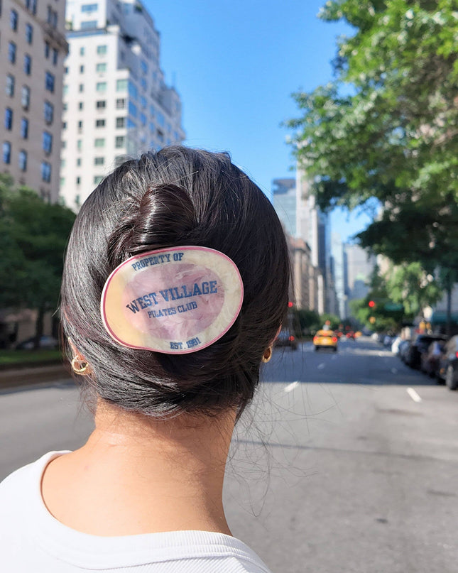 Hand-Painted West Village Pilates Club Lay Down Claw Clip