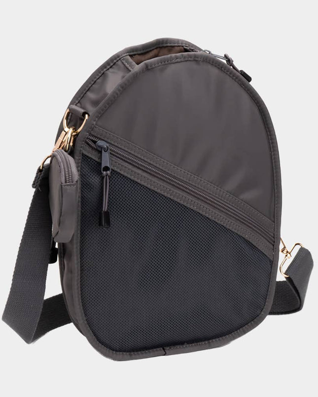 Pickleball Sling Crossbody Bag, Ivory Black