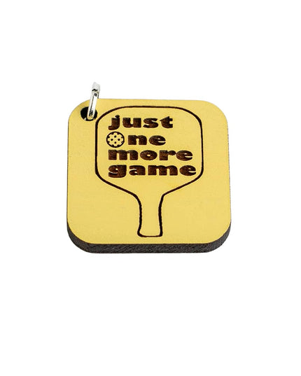 One More Game Wood Charm