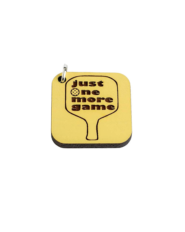 One More Game Wood Charm